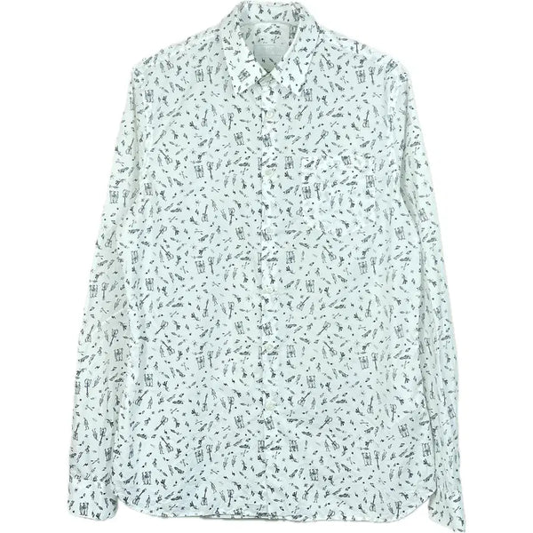 [BUNJANG] Prada Printed Shirt White Size 39 / [39] 프라다 프린팅 셔츠