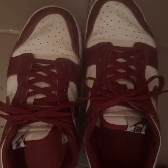 [BUNJANG] Nike Dunk Low Leather Sneakers / 나이키 덩크 로우 레더 운동화 레드 화이트