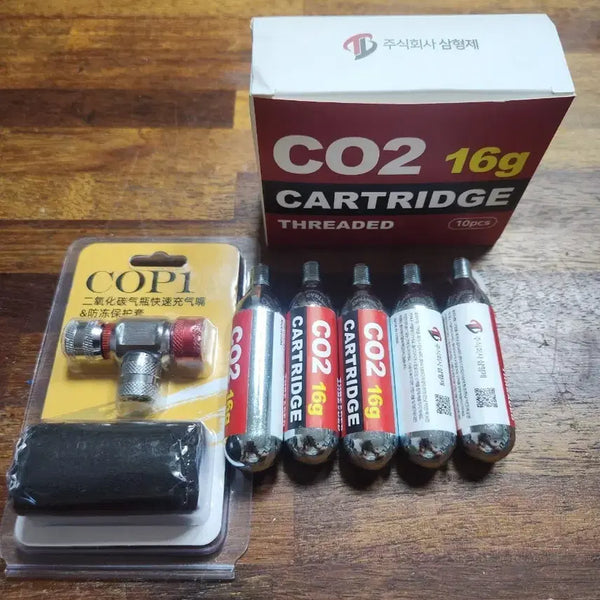 [BUNJANG] Bicycle Puncture Emergency Repair Kit with CO2 Cartridges / 자전거펑크응급수리키트