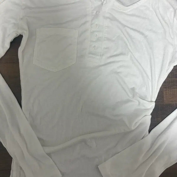 [BUNJANG] Ribbed Knit Long Sleeve Top with Side Shirring / 쫀쫀 긴팔티