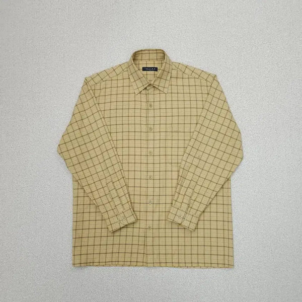 [BUNJANG] Indian Men's Check Long-Sleeve Casual Shirt (Size 95) / (95)인디안 남자 체크 셔츠 긴팔 남방 봄 가을 캐주얼 W4183