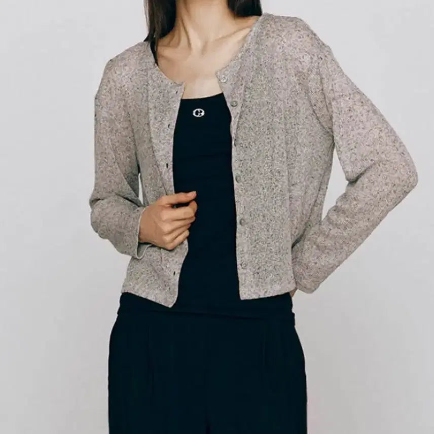 [BUNJANG] Giordano Sheer Cardigan - Mid Heather Grey (S) / 지오다노 가디건 s