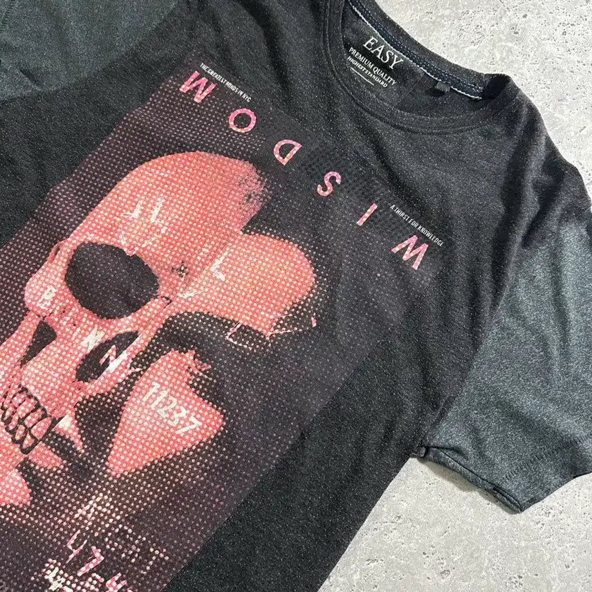[BUNJANG] EASY Skull Graphic Single Stitch T-Shirt / EASY 스컬 그래픽 싱글스티치 /066