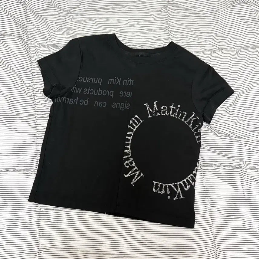 [BUNJANG] Matinkim Print Mixed Crop Top Black / 마뗑킴 PRINT MIXED CROP TOP IN BLACK