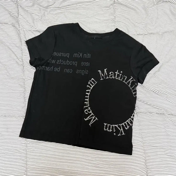 [BUNJANG] Matinkim Print Mixed Crop Top Black / 마뗑킴 PRINT MIXED CROP TOP IN BLACK