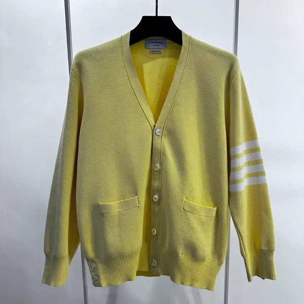 [BUNJANG] Thom Browne Milano Stitch Four Bar Stitch Cardigan Yellow / 톰브라운 밀라노스티치 사선완장 가디건 옐로우 / 3