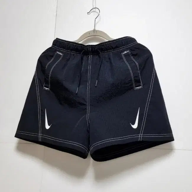 [BUNJANG] Nike Double Swoosh Woven Training Shorts - Black, Women's S / 여성 나이키 더블스우시 블랙 검정 우븐 반바지 바지 트레이닝복
