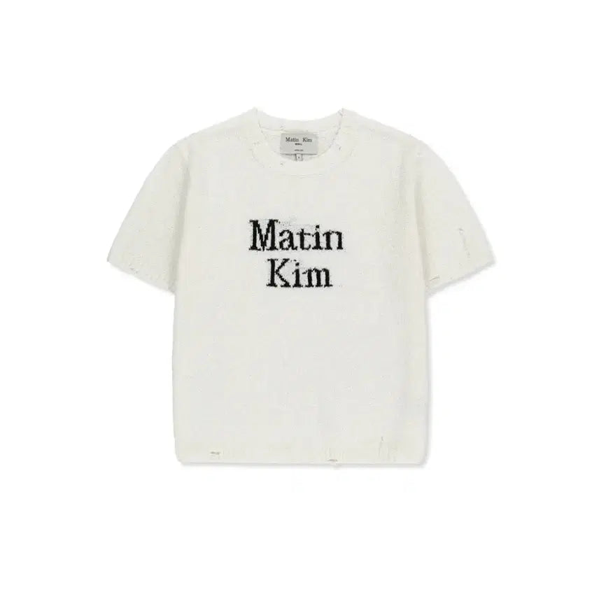 [BUNJANG] Matin Kim Half Sleeve Logo Pullover Knit / (특가) 마뗑킴 반팔 니트 HALF SLEEVE LOGO PULLOVER