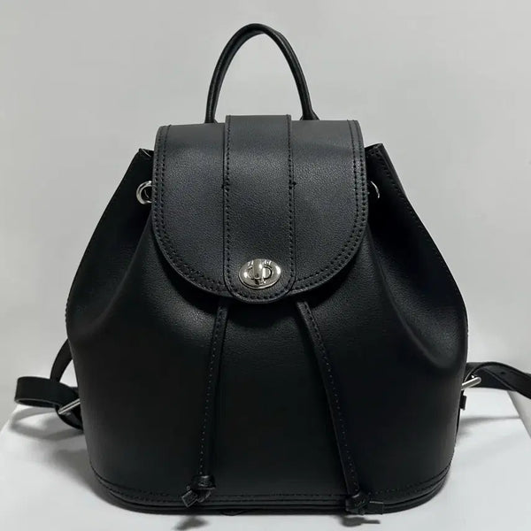 [BUNJANG] Kangol Luna Leather Flap Backpack Black / kangol 캉골 복조리 미니 백팩 블랙