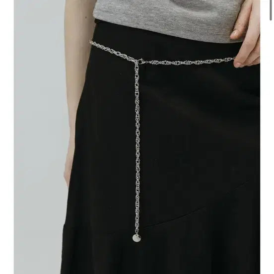 [BUNJANG] New York Works Twist Metal Chain Belt Silver / 뉴욕웍스메탈체인벨트실버벨트체인벨트여자벨트
