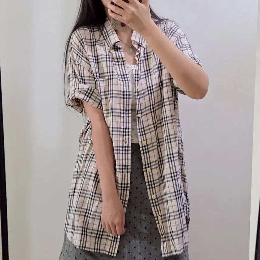 [BUNJANG] Burberry Nova Check Short-Sleeve Shirt / 버버리 노바체크 반팔 셔츠