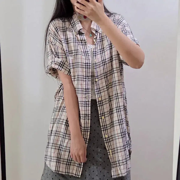 [BUNJANG] Burberry Nova Check Short-Sleeve Shirt / 버버리 노바체크 반팔 셔츠