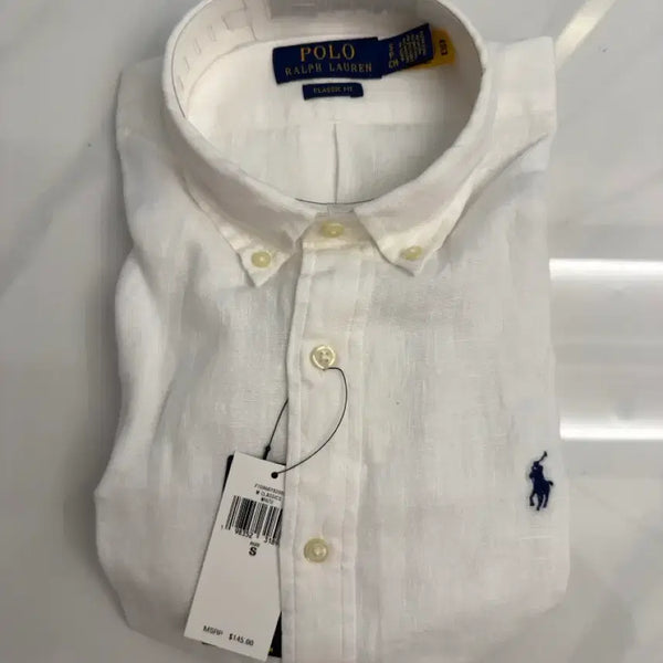 [BUNJANG] Polo Ralph Lauren Classic Fit Linen Shirt White (Size S) / [S] 폴로 랄프 로렌 클래식핏 리넨 셔츠 화이트