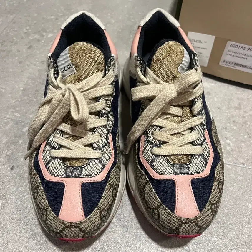 [BUNJANG] Gucci Pink Rhyton Sneakers / 구찌 핑크 라이톤 35.5