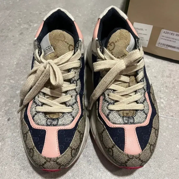 [BUNJANG] Gucci Pink Rhyton Sneakers / 구찌 핑크 라이톤 35.5