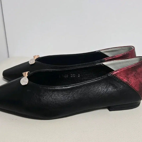 [BUNJANG] Black Cubic Embellished Flat Shoes / 검정색 큐빅 장식 플랫 슈즈