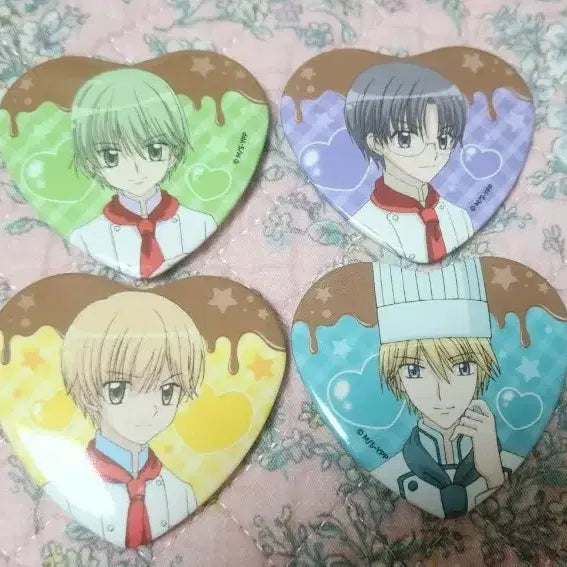 [BUNJANG] Dream Party! (Yumeiro Patissiere) Heart Can Badge Set - Prince + Henri / 꿈빛파티시엘 하트 캔뱃지 스위트왕자+앙리 일괄