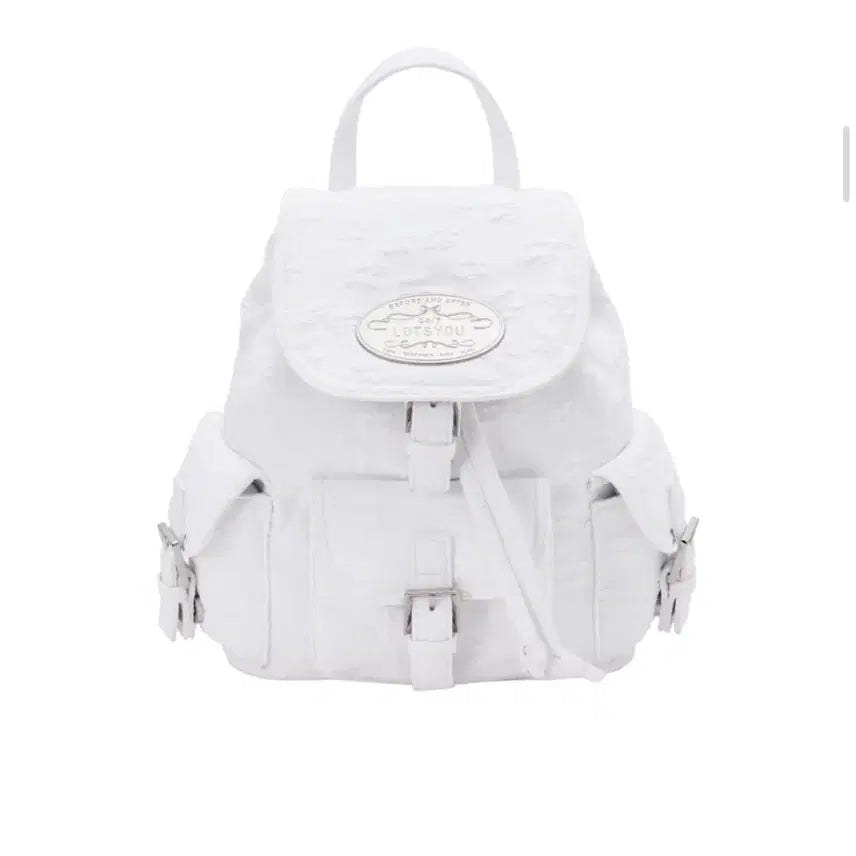 [BUNJANG] Lotsyou Nostalgia Chubby Backpack White / 라츠유 Nostalgia chubby Backpack White 백팩 이