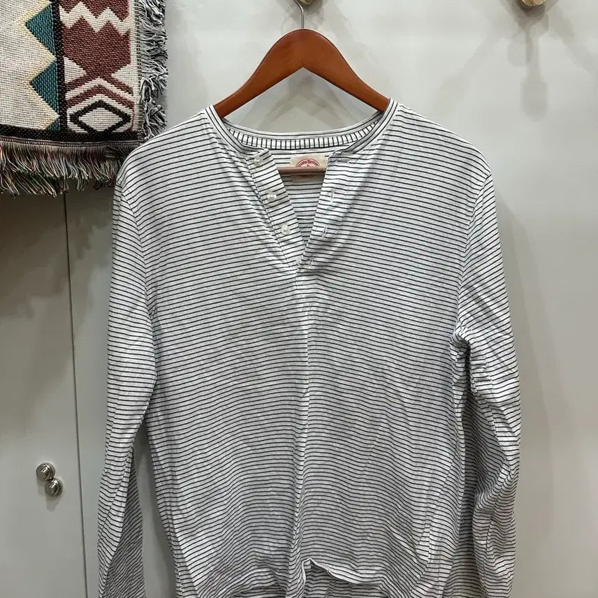 [BUNJANG] Brooks Brothers Henry Neck Stripe T-Shirt M / 브룩스브라더스 헨리넥 스트라이프 티셔츠M