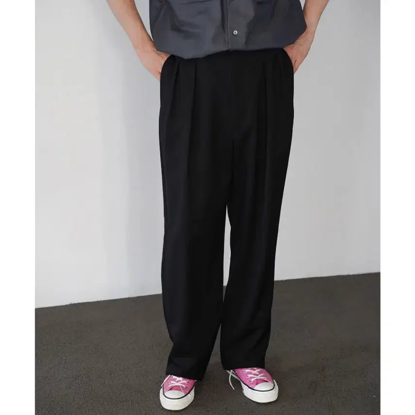 [BUNJANG] NEAT Wool Gabardine Chino Pants - Black, Size 46 / 니트 NEAT 울 개버딘 치노 블랙 46사이즈
