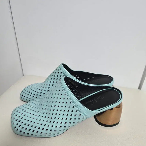 [BUNJANG] Namuhana Mint Leather Mules Shoes 235 / 나무하나 민트색 뮬 235 새상품