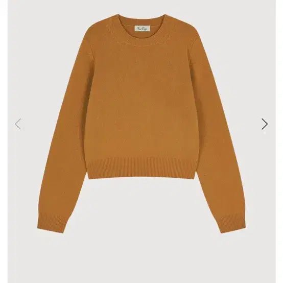 [BUNJANG] Low Sugar Classic Crewneck Cashmere Knit Sweater Orange Camel / 로우슈가 정다나 클래식 크루넥 캐시미어 니트 스웨터 오렌지카멜