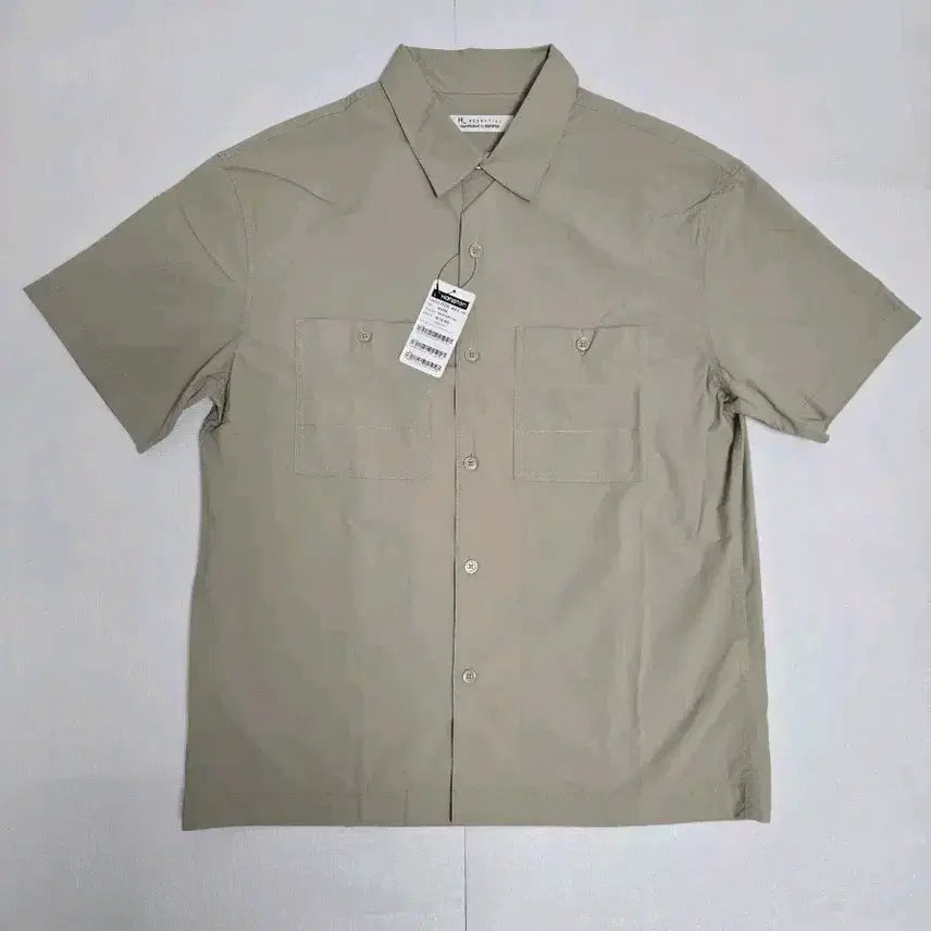 [BUNJANG] Hangten Short-Sleeve Shirt-Style Windbreaker Beige / HANGTEN 반팔 셔츠형 바람막이 베이지 새상품