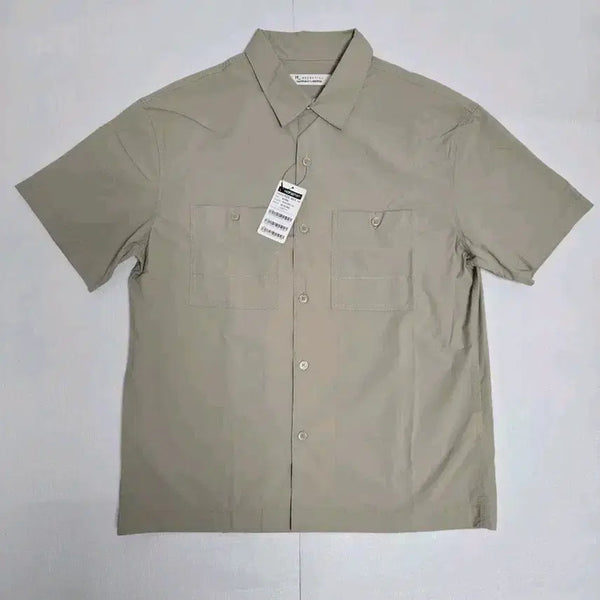 [BUNJANG] Hangten Short-Sleeve Shirt-Style Windbreaker Beige / HANGTEN 반팔 셔츠형 바람막이 베이지 새상품