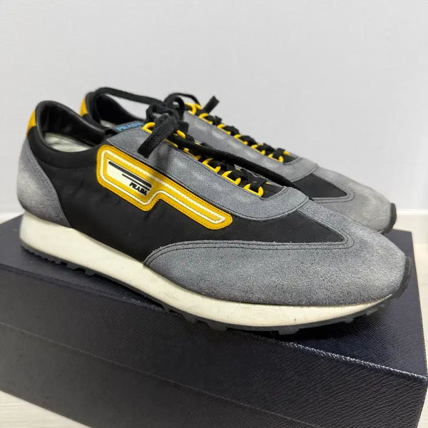 [BUNJANG] Prada Suede Nylon Sneakers Grey UK9 (280) / 프라다 스니커즈 그레이 UK9(280)
