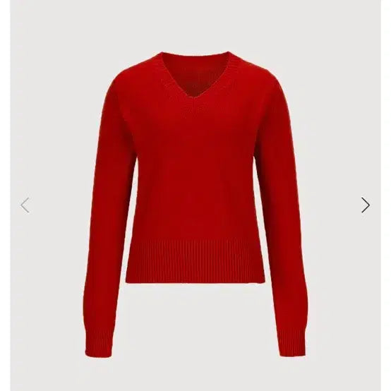 [BUNJANG] Raw Sugar Dana Classic V-Neck Cashmere Knit Sweater Red / 로우슈가 정다나 Raw Sugar 클래식 브이넥 캐시미어 니트 스웨터 레드