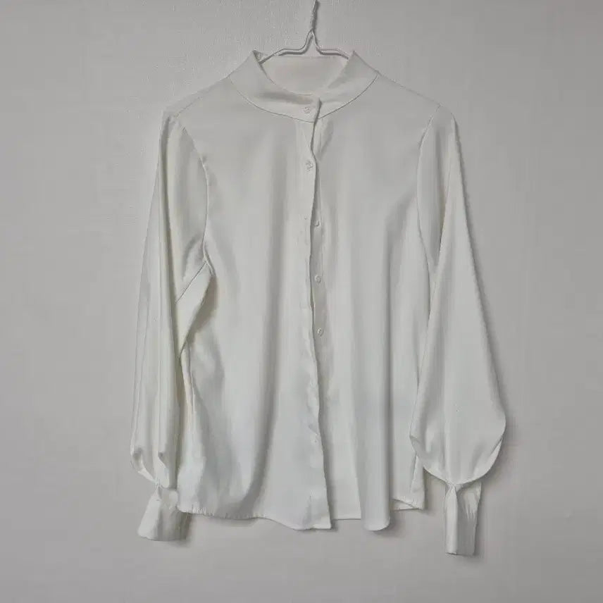 [BUNJANG] Women's White Stand Collar Blouse (S) / 여성용 흰색 스탠카라 블라우스 s