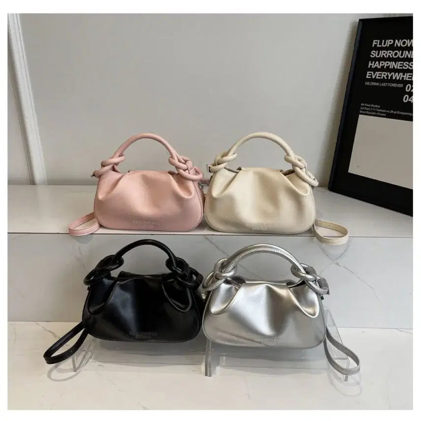 [BUNJANG] Twisted Handle Shirring Shoulder Bag / 꼬임 핸들 셔링 숄더백