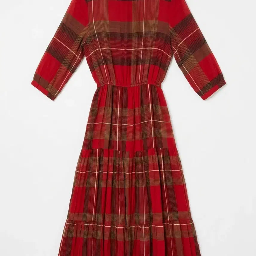 [BUNJANG] Women's Tartan Check One-Piece Dress / 여성F/ 김치앤블루스 타탄체크 원피스