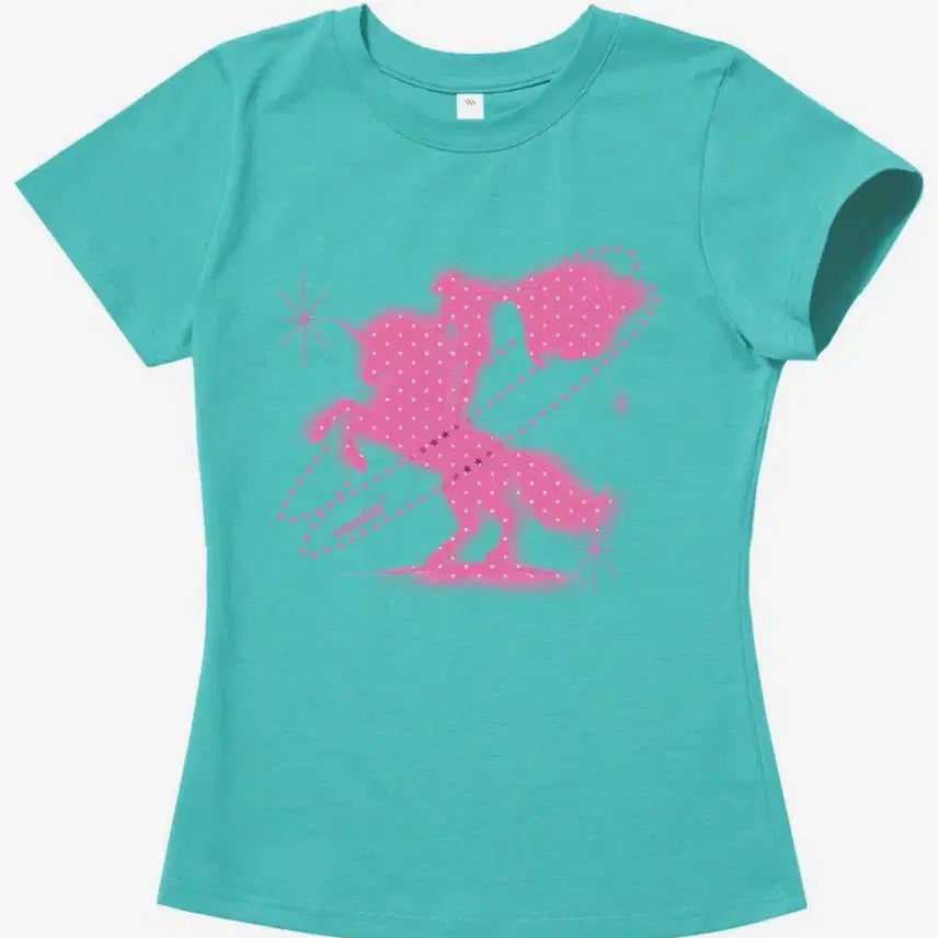 [BUNJANG] Mint Slim Fit Short Sleeve T-Shirt with Unicorn Design / 벤힛 슬림핏 반팔_민트