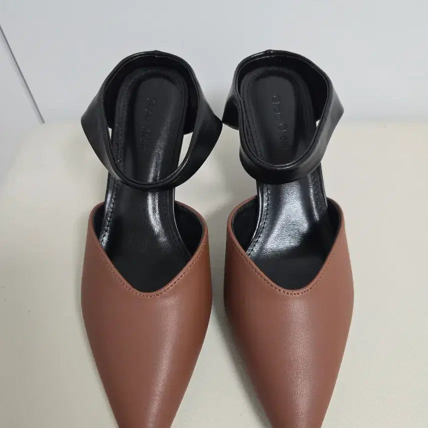 [BUNJANG] Brown Leather Mules 235 / 브라운 뮬 힐 235 새상품