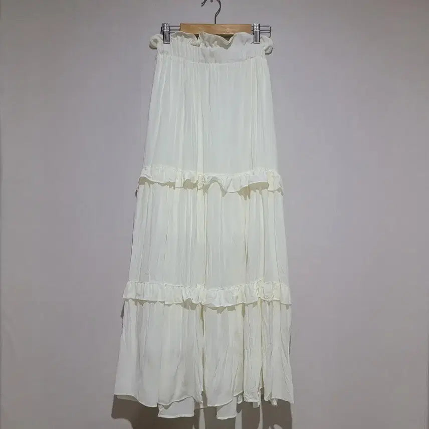 [BUNJANG] Lovely Chiffon Frill Maxi Long Skirt / 러블리 쉬폰 프릴맥시 롱 스커트