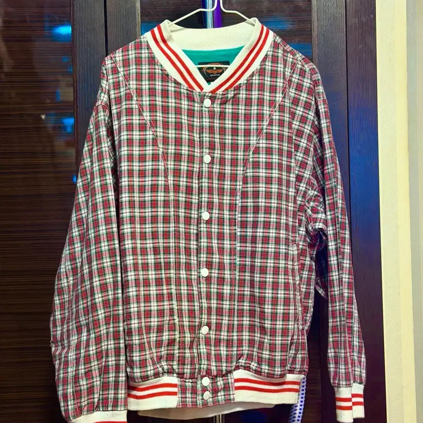[BUNJANG] Vintage Check Baseball Jacket (Men's L) / [남성L]빈티지 체크 베이스볼 자켓
