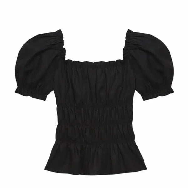 [BUNJANG] Instantfunk Multiway Shirring Blouse (Black) / [신지연 착용]인스턴트펑크 멀티웨이 셔링 블라우스(Black)