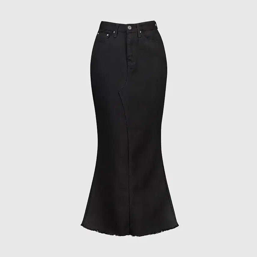 [BUNJANG] Cotton Long Skirt Black S / 구즈 코튼 롱스커트 블랙 s