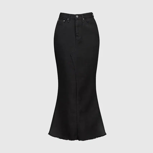 [BUNJANG] Cotton Long Skirt Black S / 구즈 코튼 롱스커트 블랙 s