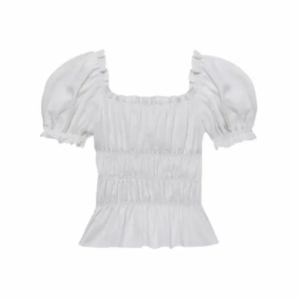 [BUNJANG] Instant Funk Multiway Shirring Blouse White / [신지연 착용]인스턴트펑크 멀티웨이 블라우스(White)