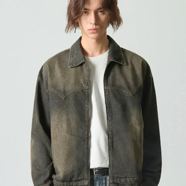 [BUNJANG] Dimitri Black 2-Way Western Denim Jacket - Dust Black / (원가 4만원대) 디미트리블랙 2WAY 웨스턴 데님 자켓_더스트블랙