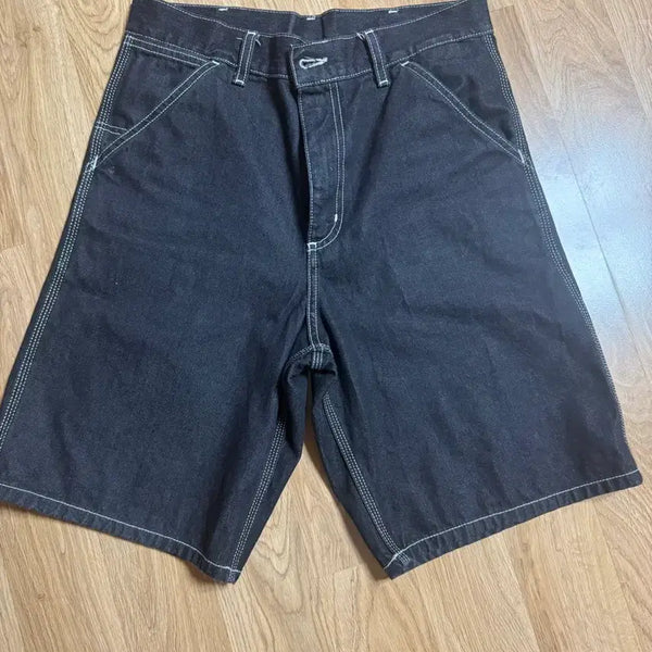 [BUNJANG] Carhartt Simple Short Black Stone Washed Denim Shorts / 칼하트 심플쇼트 30인치