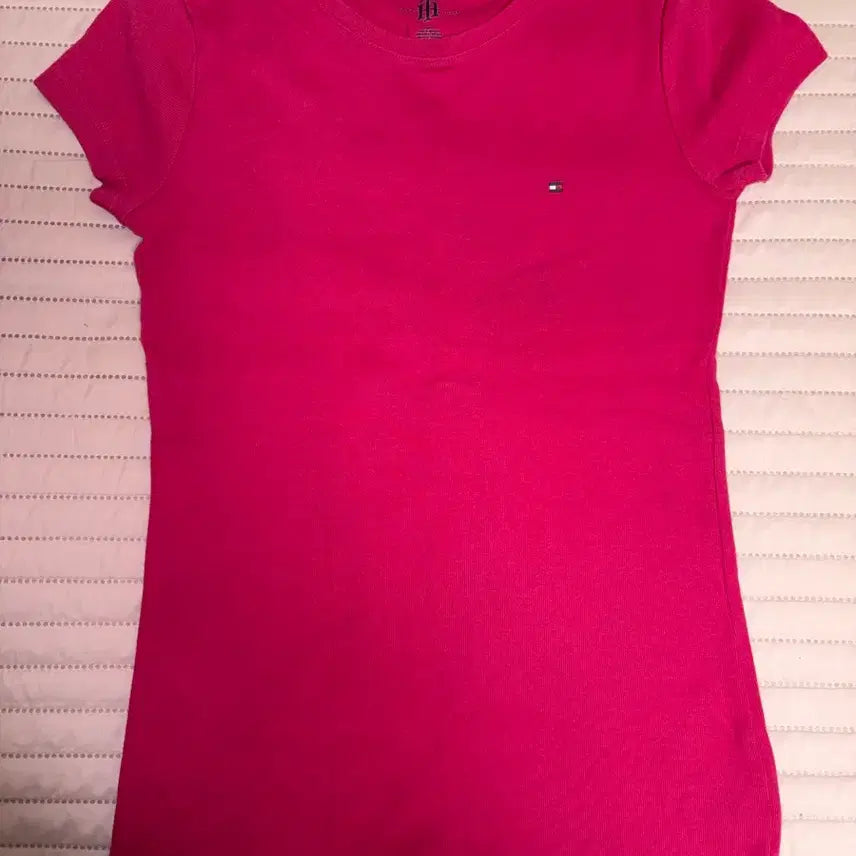 [BUNJANG] Tommy Hilfiger Slim Fit T-Shirt Pink S / 타미힐피거 핫핑크 슬림핏 반팔 s