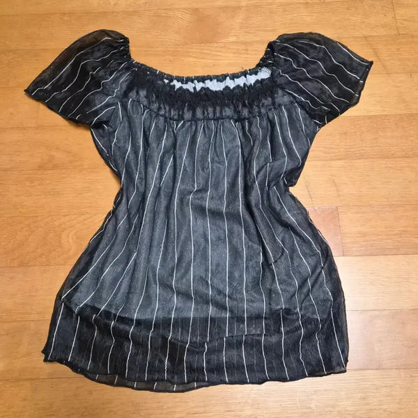 [BUNJANG] Goth Gothic Short Sleeve Vintage Blouse / 고스 고딕 반팔 빈티지 블라우스