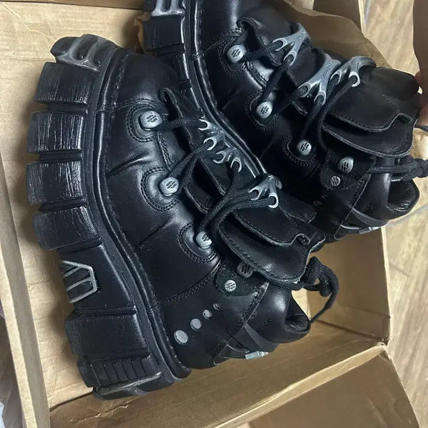 [BUNJANG] New Rock Metallic Iconic M-106-S1 Classic Platform High-Top Shoes / New rock 메탈릭 아이코닉 M-106-S1 클래식 플랫폼 하이탑