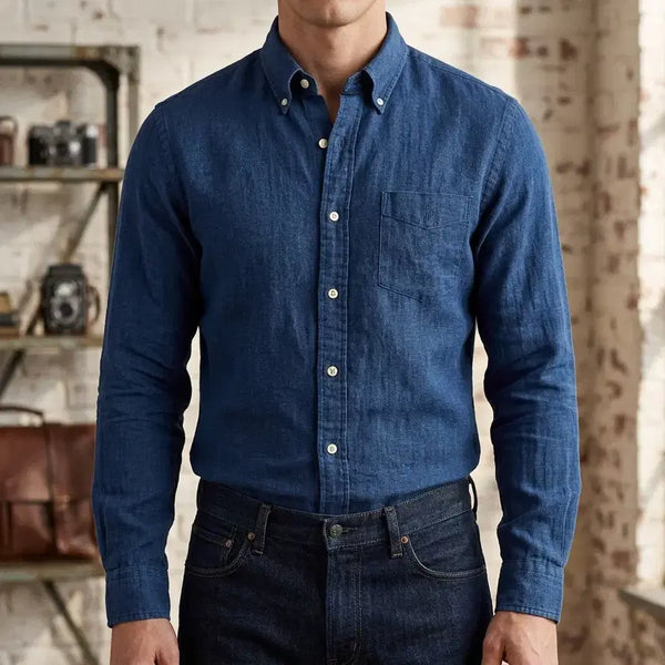 [BUNJANG] Polo Ralph Lauren Navy Button-Down Cotton Shirt L / 폴로 랄프로렌 네이비 버튼다운 코튼 셔츠 L