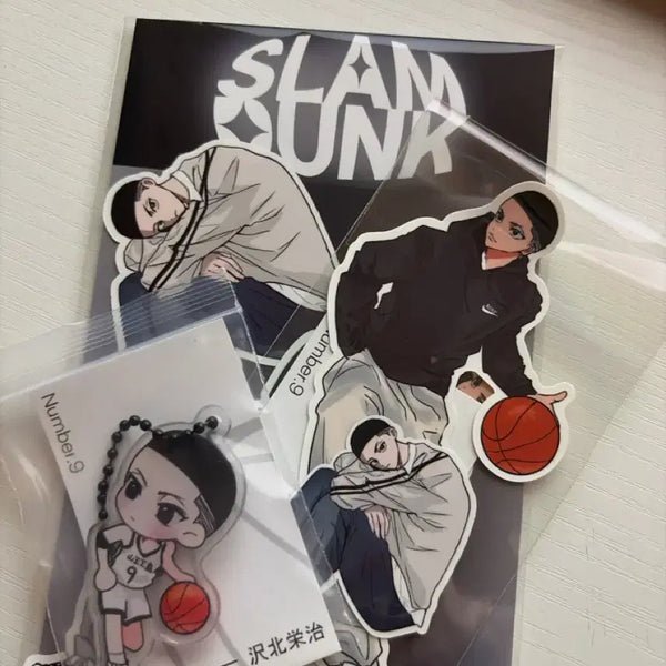 [BUNJANG] Slam Dunk Jung Woo-sung Sticker & Keyring (Unsealed) / 슬램덩크 비공굿