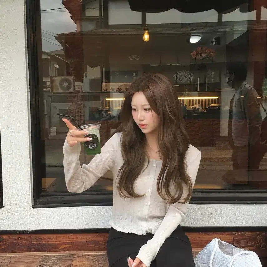 [BUNJANG] Livehour Summer Linen Cardigan Silver / 리브아워 썸머린넨 가디건 실버