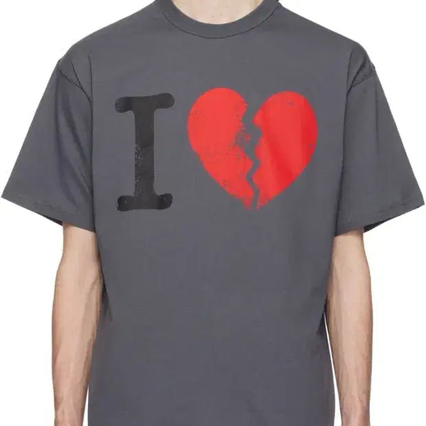 [BUNJANG] Magliano I Suffer Broken Heart T-Shirt Charcoal L / 마리아노 magliano i suffer 브로큰 하트 티셔츠 차콜 L